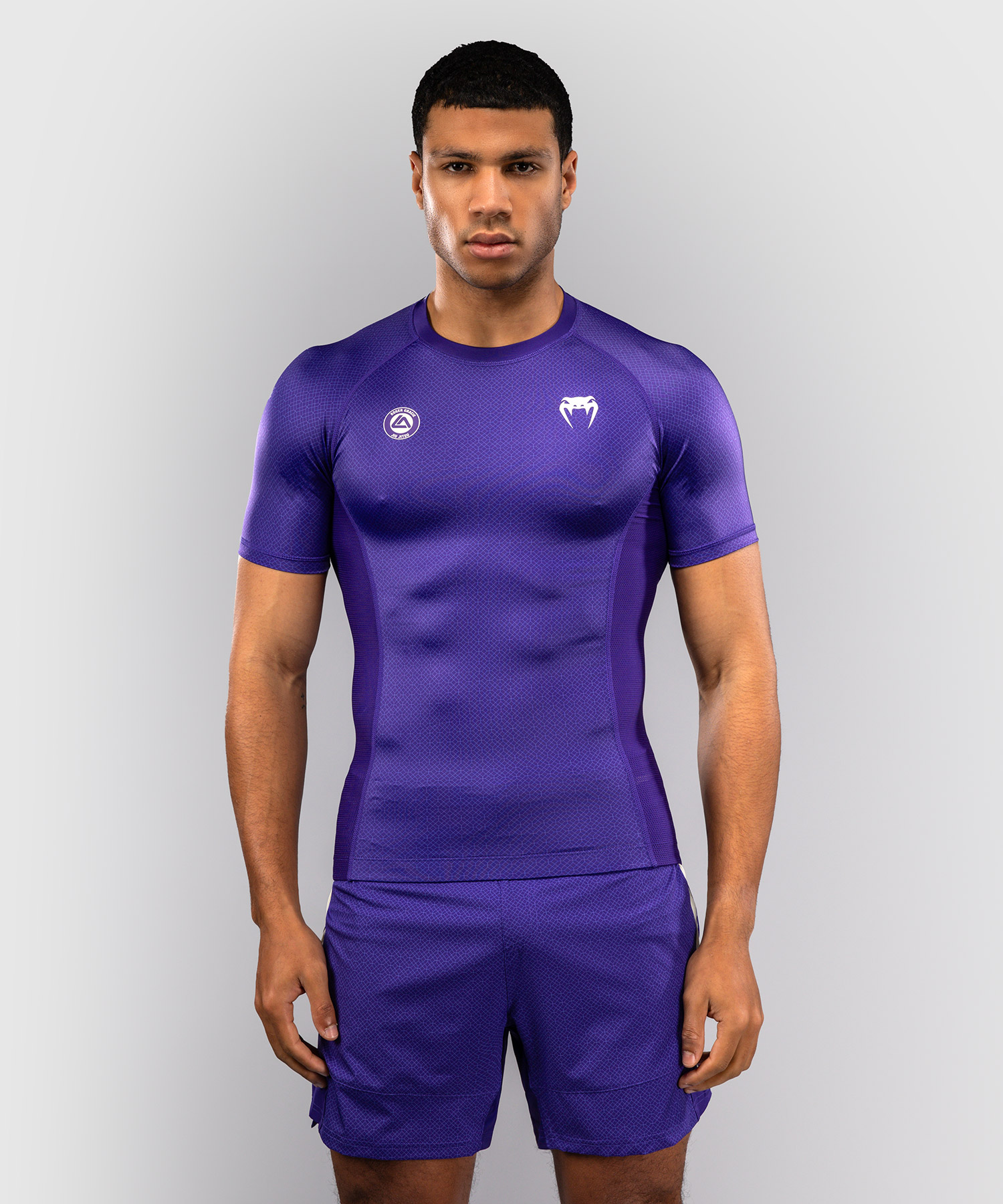 Venum x Roger Gracie Academy Short Sleeve Rashguard - Purple Velikost: M