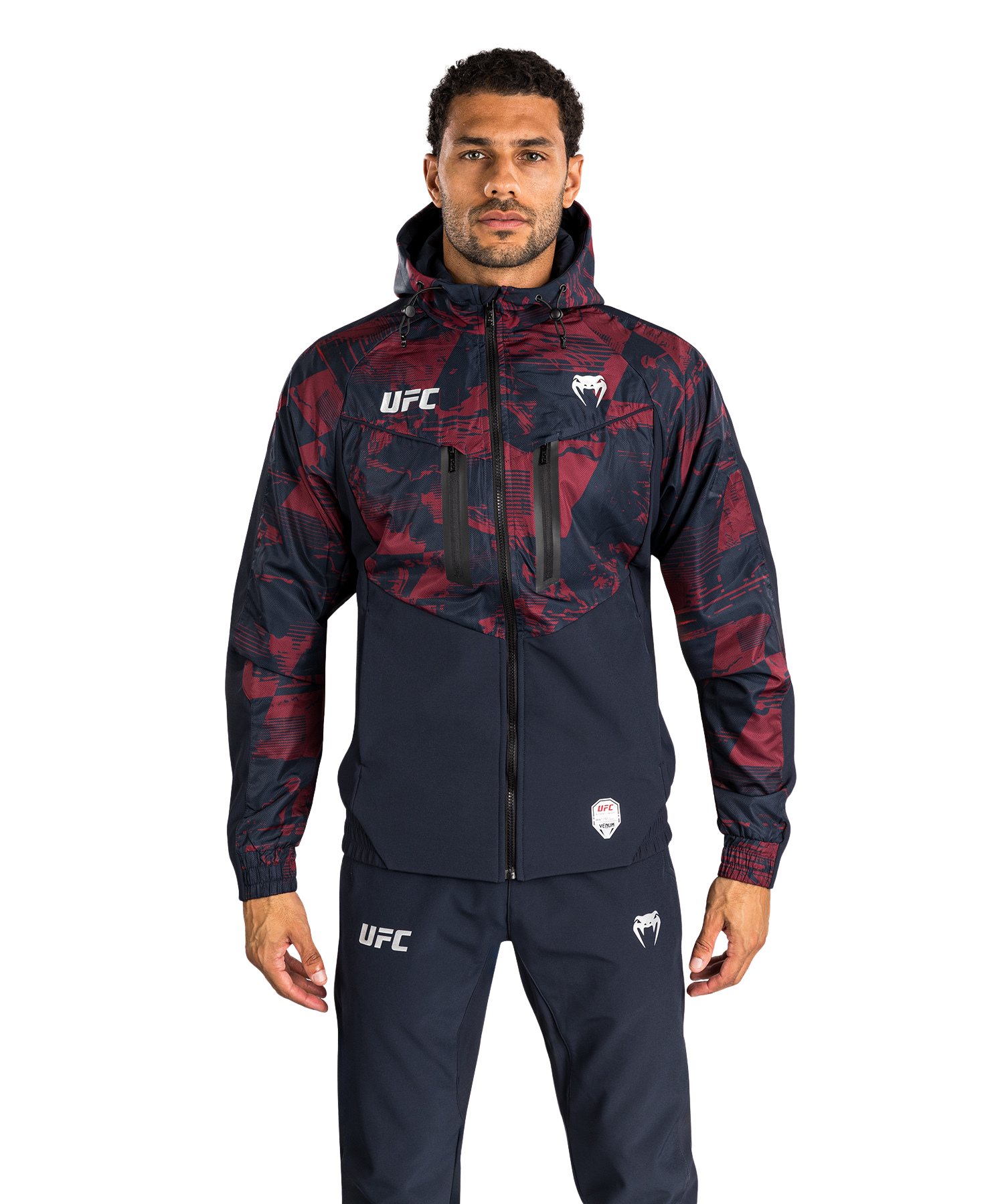 Men's UFC Zenith by Venum Burgundy Authentic Fight Week Zip Hoodie Velikost: M