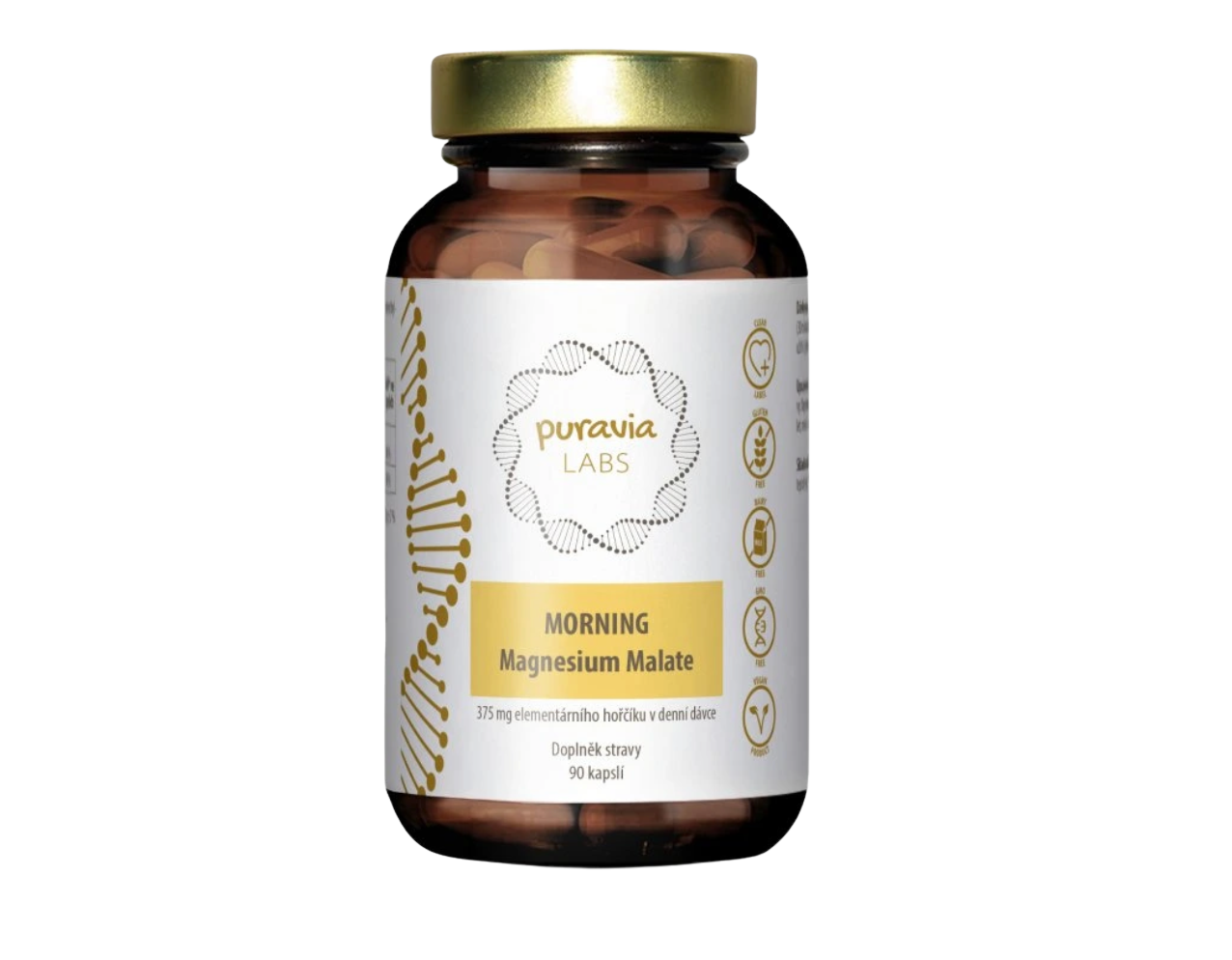 Puravia LABS MORNING Magnesium malát, 90 kapslí