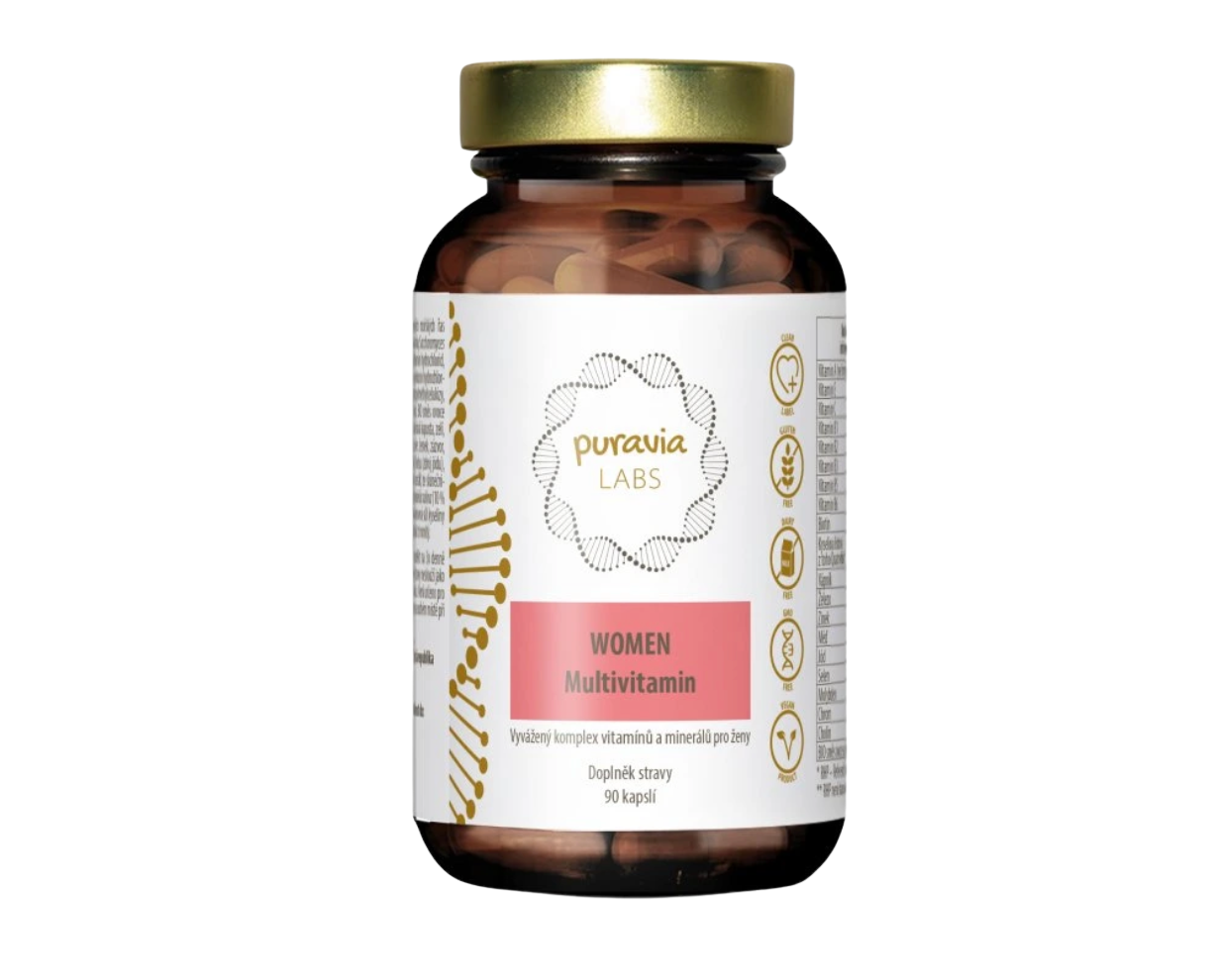Puravia LABS Multivitamín pro ženy, 90 kapslí