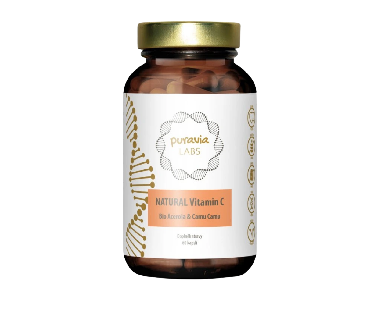 Puravia LABS Přírodní vitamín C - BIO Acerola + Camu camu, 60 kapslí