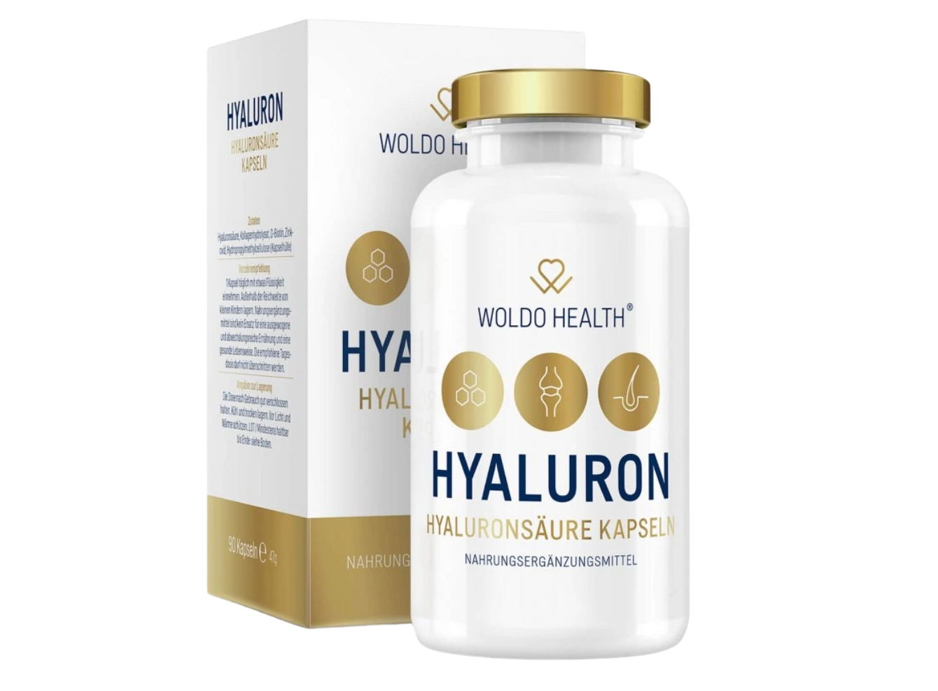 WoldoHealth Kyselina hyaluronová, 90 kapslí