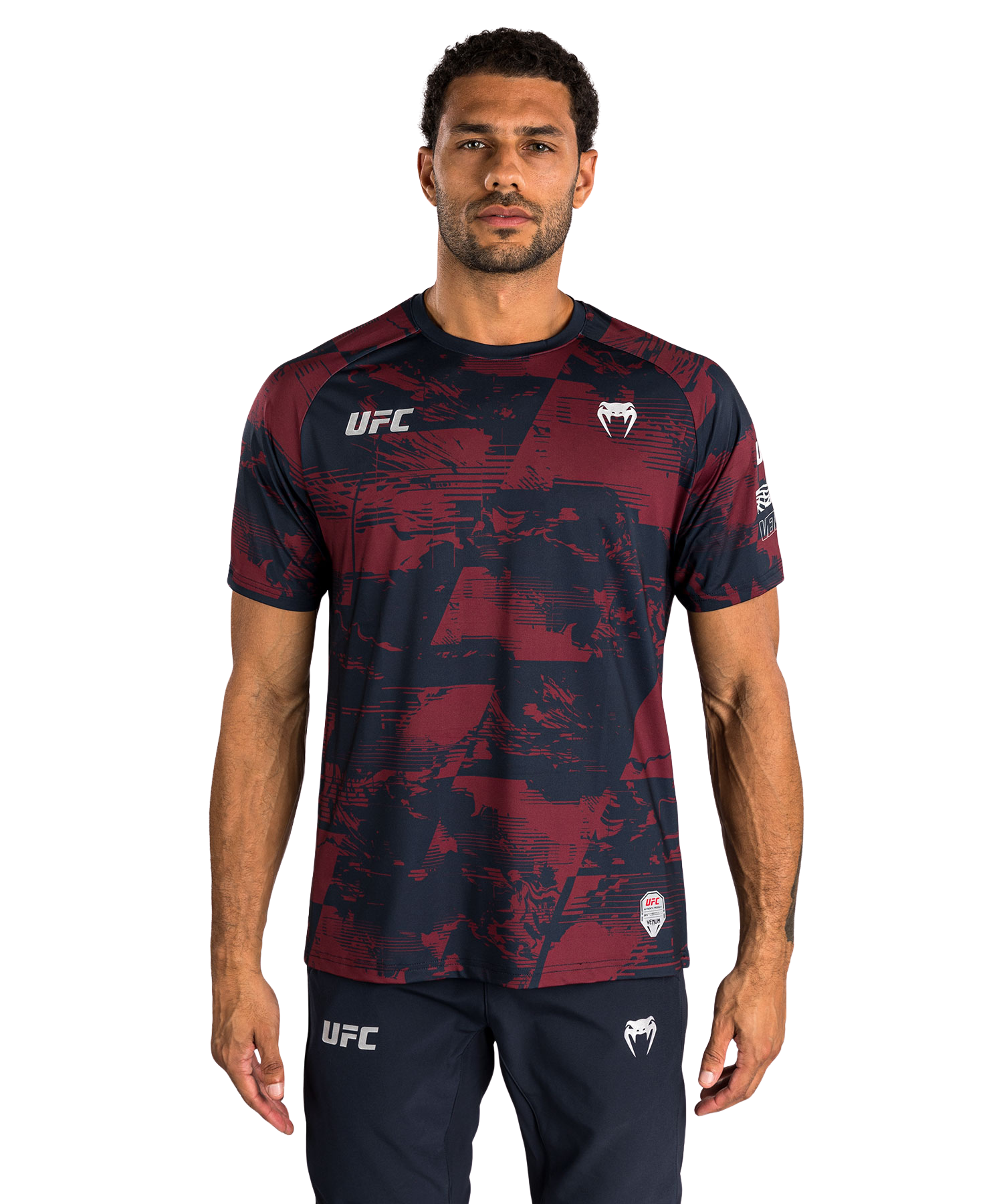 Men's UFC Zenith by Venum Burgundy Authentic Fight Week Performance Short Sleeve T-Shirt Velikost: XXL