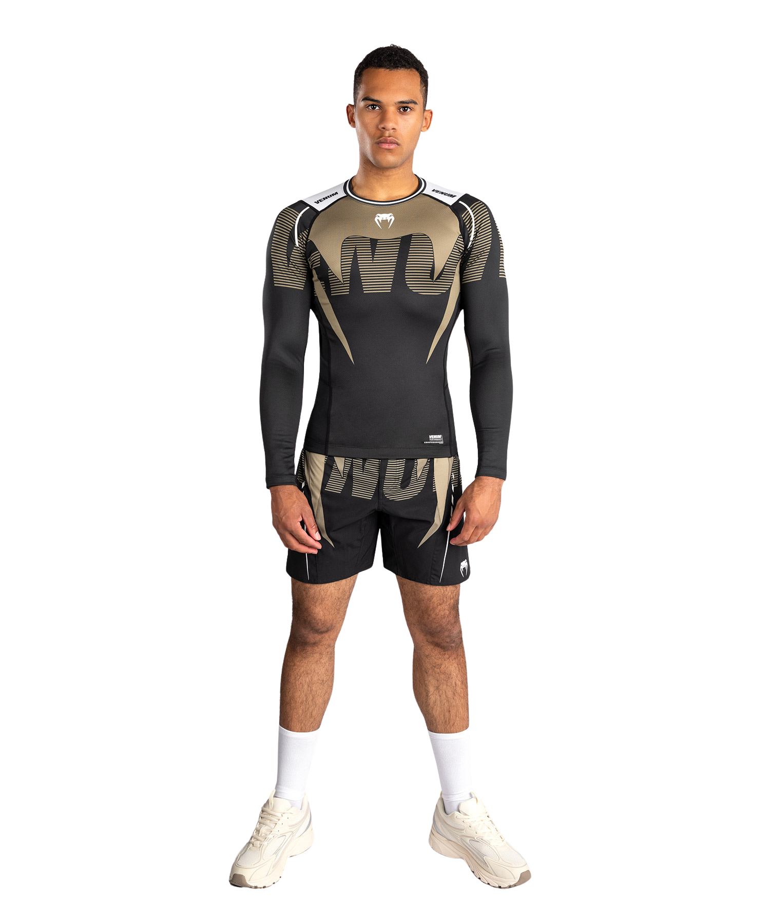 Venum Adrenaline Long Sleeve Rashguard - Black/Sand Velikost: S