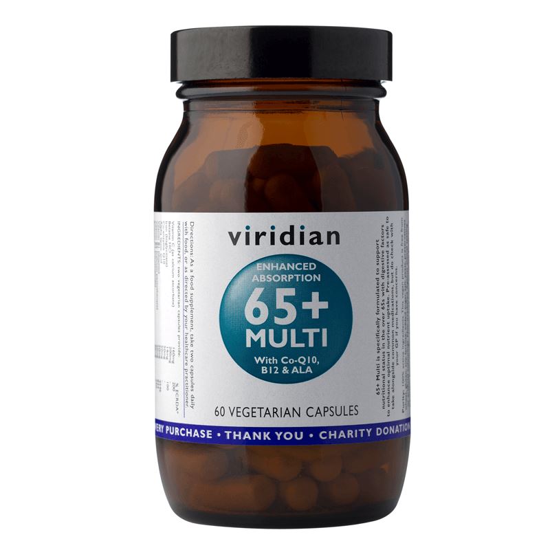 Viridian Nutrition 65+ Multi 60 kapslí (Natural multivitamín pro seniory)