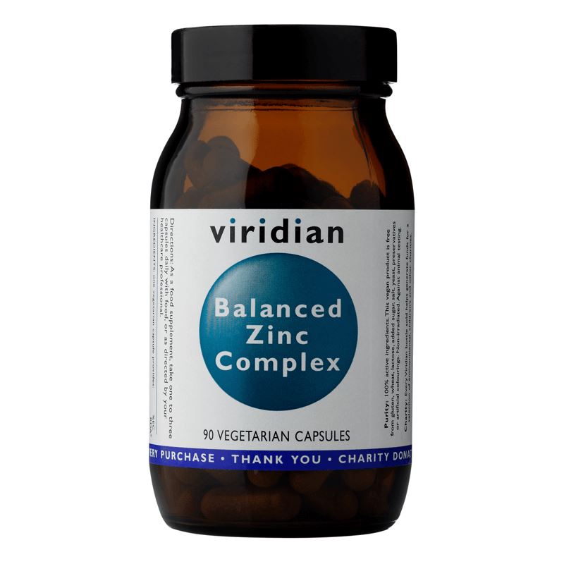 Viridian Nutrition Balanced Zinc Complex 90 kapslí (Chelatovaná forma zinku)