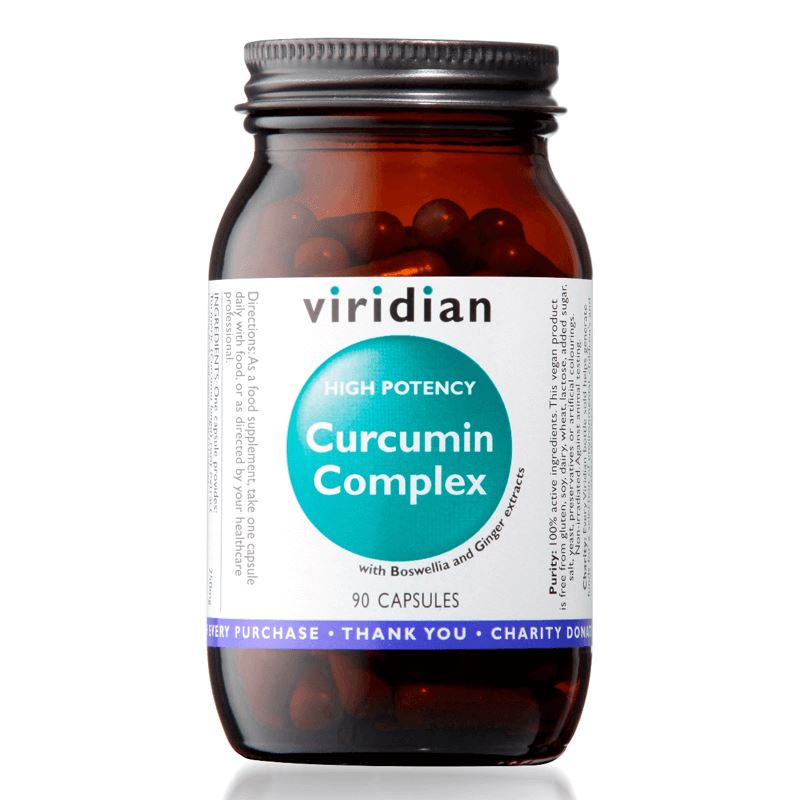 Viridian Nutrition Curcumin Complex 90 kapslí (Kurkuma, kadidlovník a zázvor)