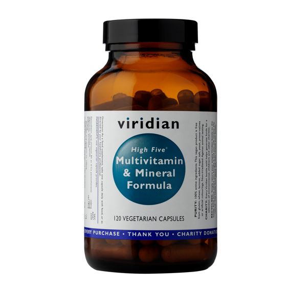 Viridian Nutrition High Five Multivitamin & Mineral Formula 120 kapslí (Multivitamín na stres a pro celkovou odolnost)