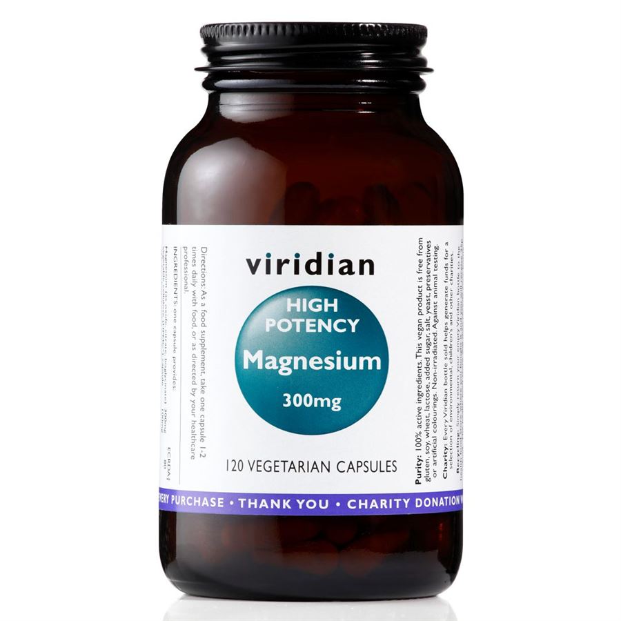 Viridian Nutrition High Potency Magnesium 300mg 120 kapslí
