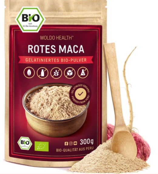 WoldoHealth Maca červená BIO prášek, 300 g