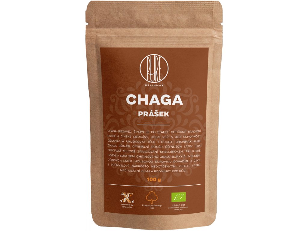 BrainMax Pure Chaga BIO prášek 100 g