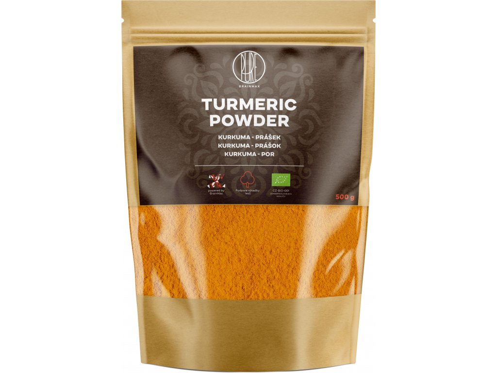 BrainMax Pure Turmeric Powder Kurkuma BIO prášek - 500 g