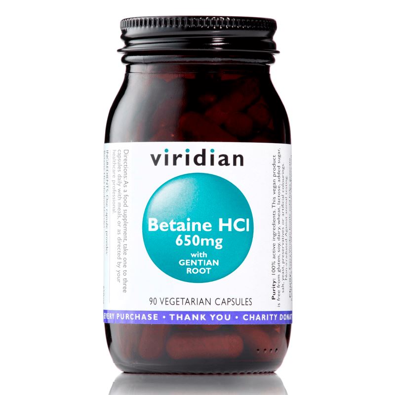 Viridian Nutrition Betaine HCL 90 kapslí