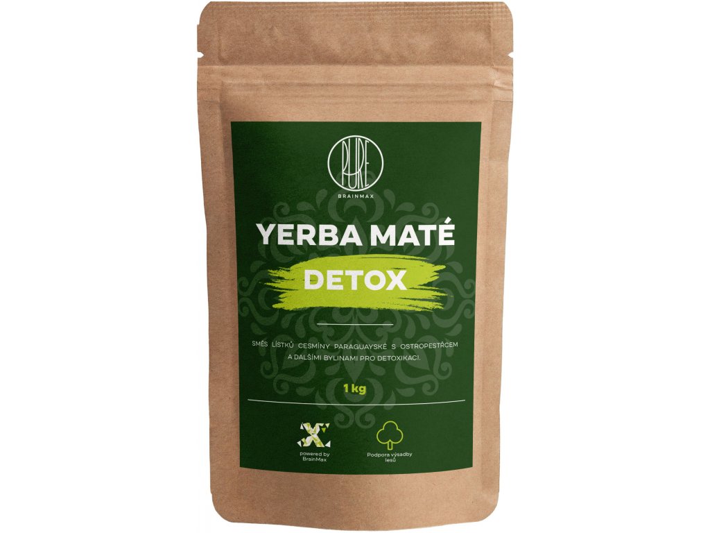 BrainMax Pure Yerba Maté, Detox, 1000 g