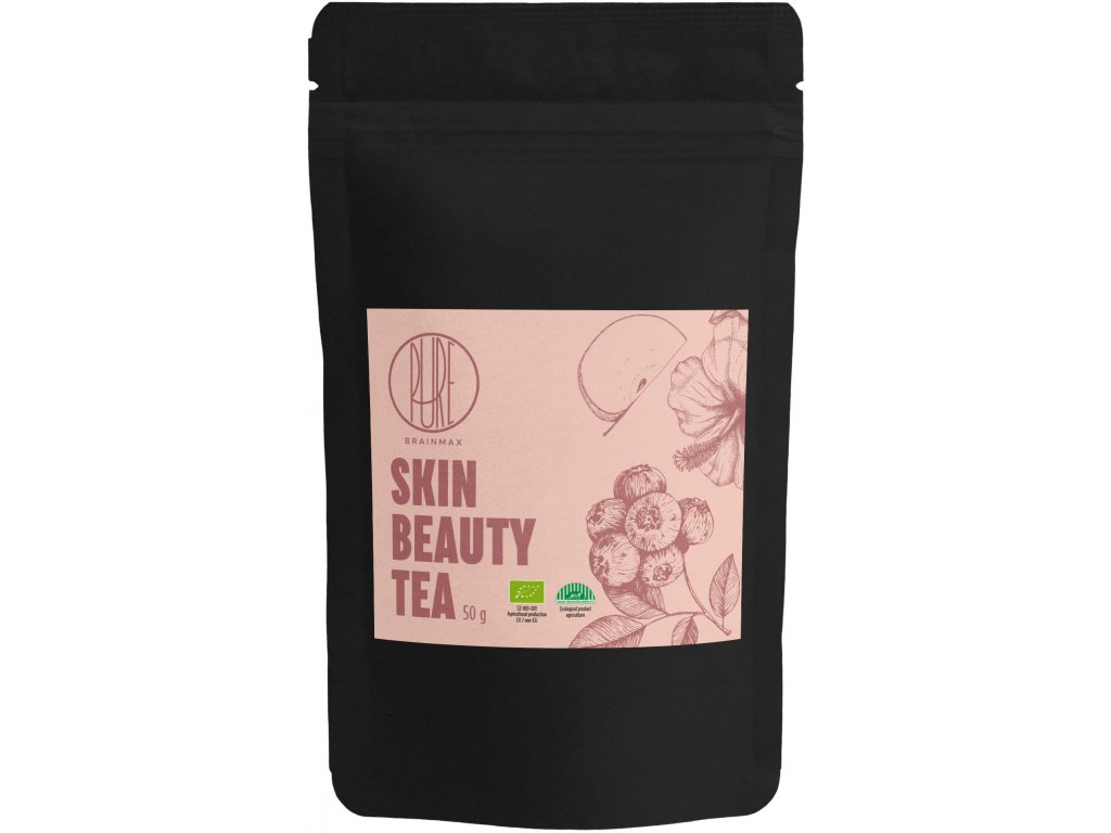 BrainMax Pure Skin Beauty Tea, čaj pro hezkou pleť, 50 g, BIO