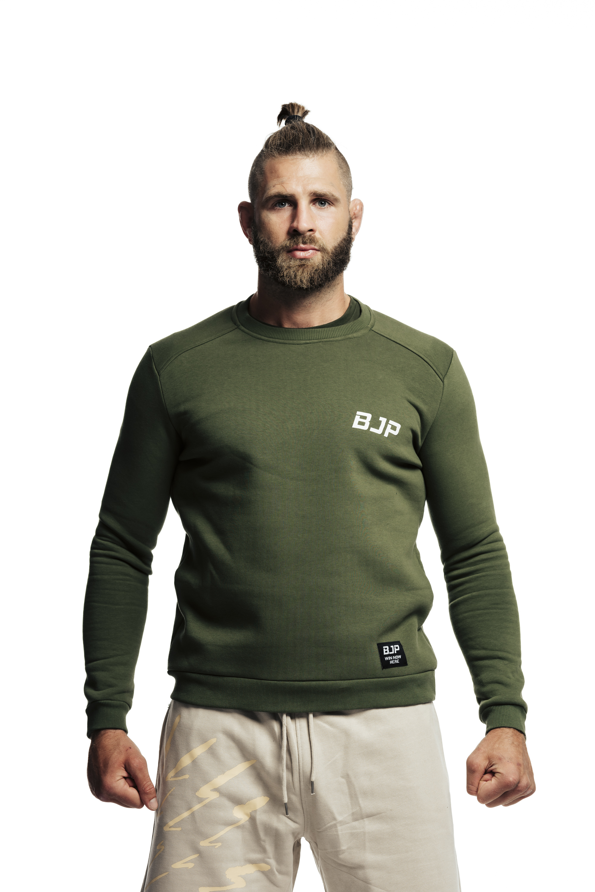 BJP Mikina Crewneck Basic 2024, Khaki Velikost: XXL