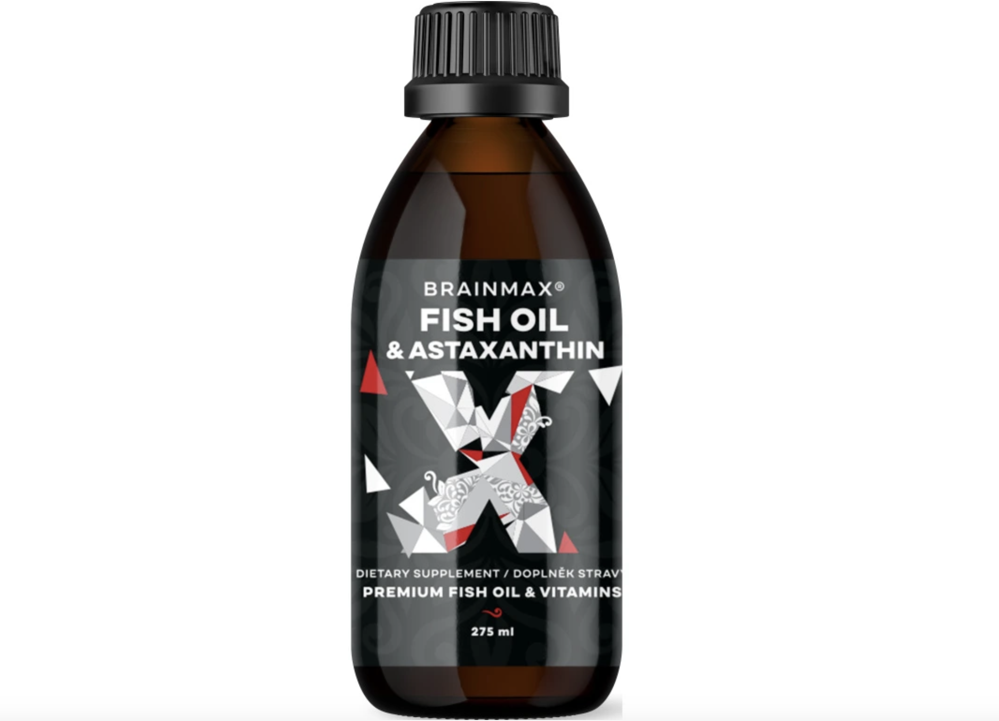 BrainMax Fish Oil & Astaxanthin, Super Omega 3, 3000 mg DHA a EPA, 275 ml