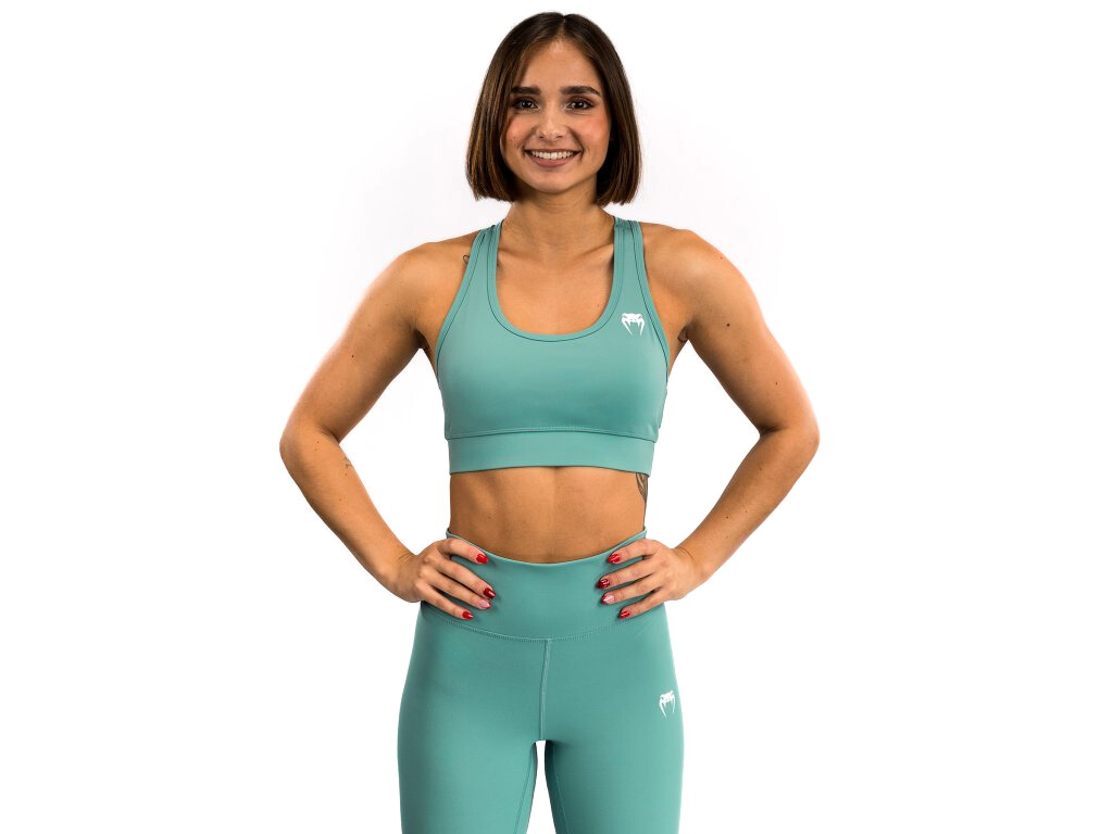 Levně Venum Essential Women's Medium Impact Sports Bra - Aqua Green