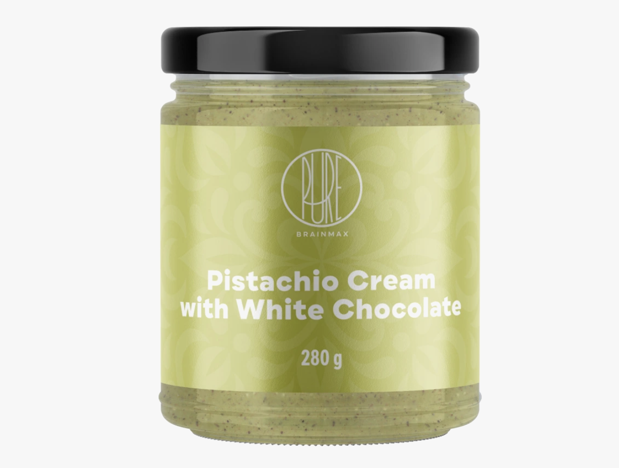 BrainMax Pure Pistachio cream with white chocolate, Pistáciový krém s bílou čokoládou, BIO, 280 g