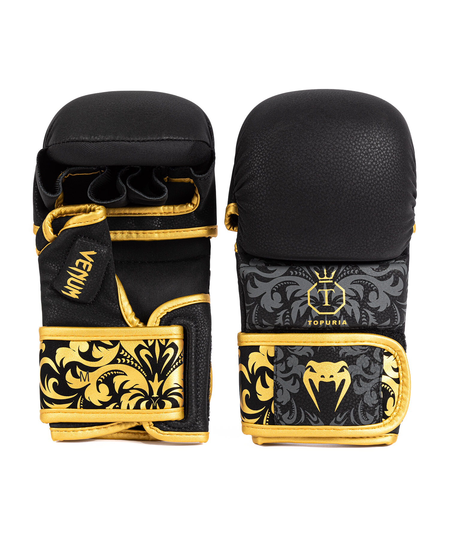 Venum x Topuria Unmatched Edition MMA Sparring Gloves - Black/Gold Velikost: S