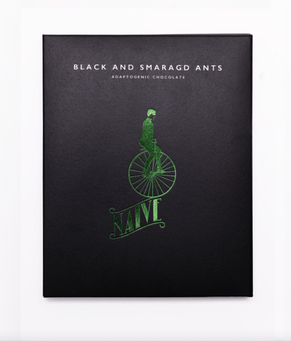 Naive Black and Smaragd Ants (fialová bioaktivní čokoláda s mravenci), 50 g