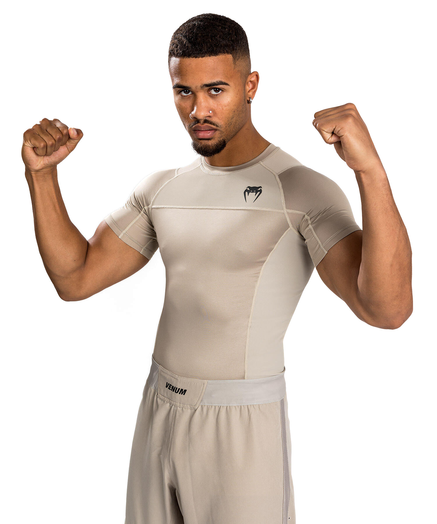 Venum G-Fit Air Men's Short Sleeve Rashguard - Sand Velikost: XXL