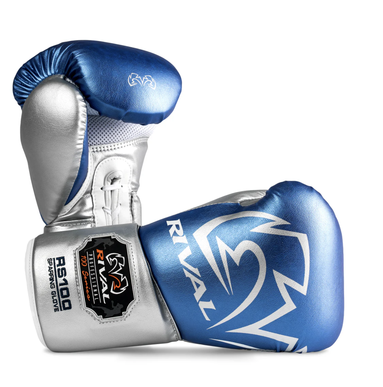 Rival Boxing RS100 Professional Sparring Gloves, Blue/Silver Velikost: 16oz