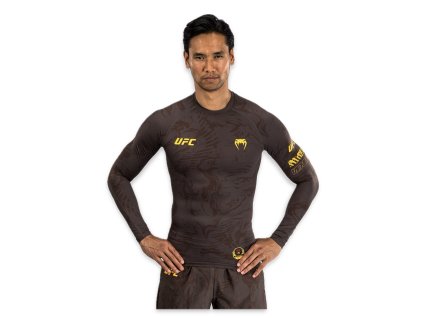 UFC Fusion by Venum Fight Week Men’s Performance Long Sleeve Rashguard - Earthen Brown (Velikost L)