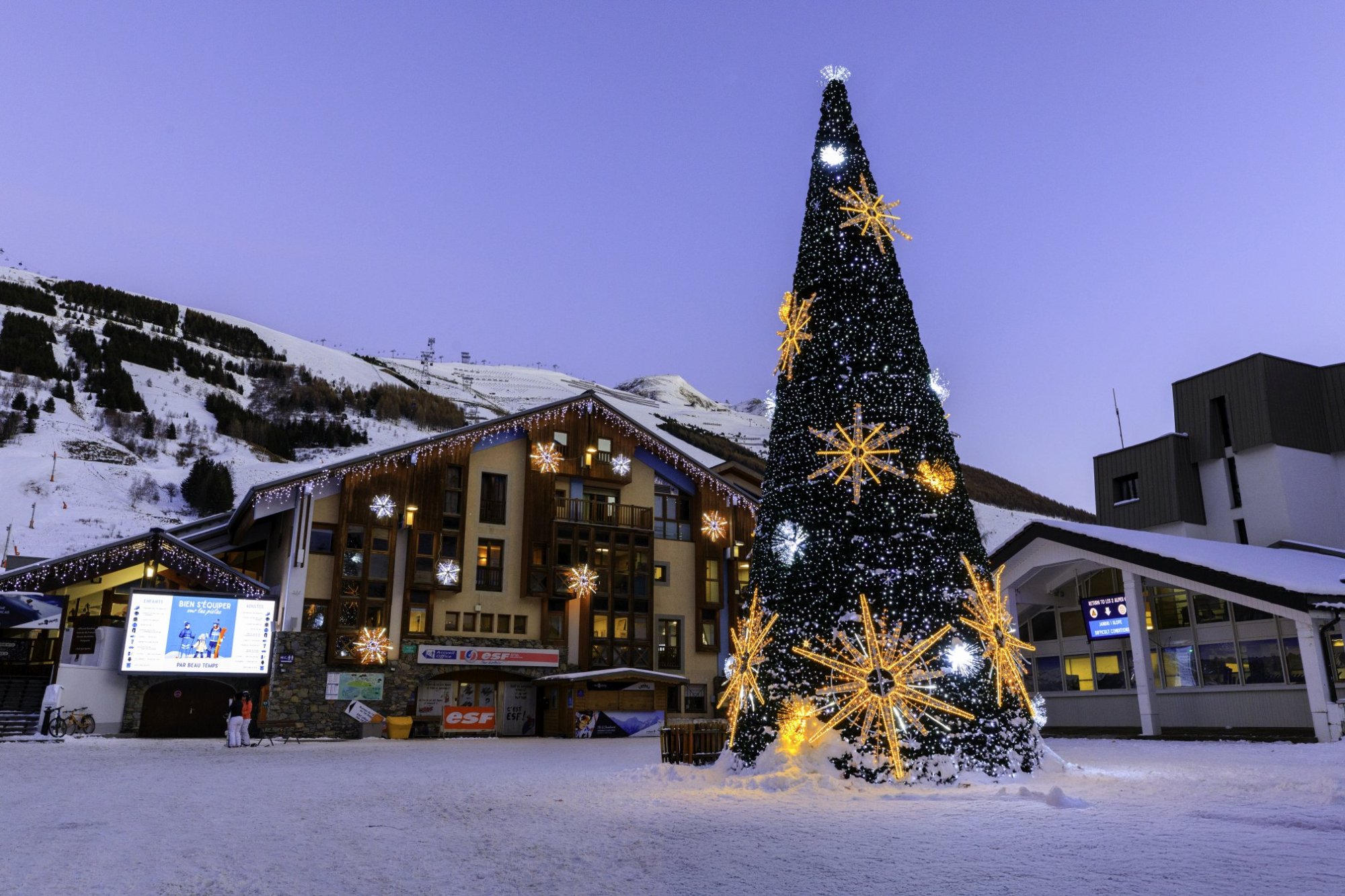 Čaro Vianoc v horskom stredisku Les 2 Alpes