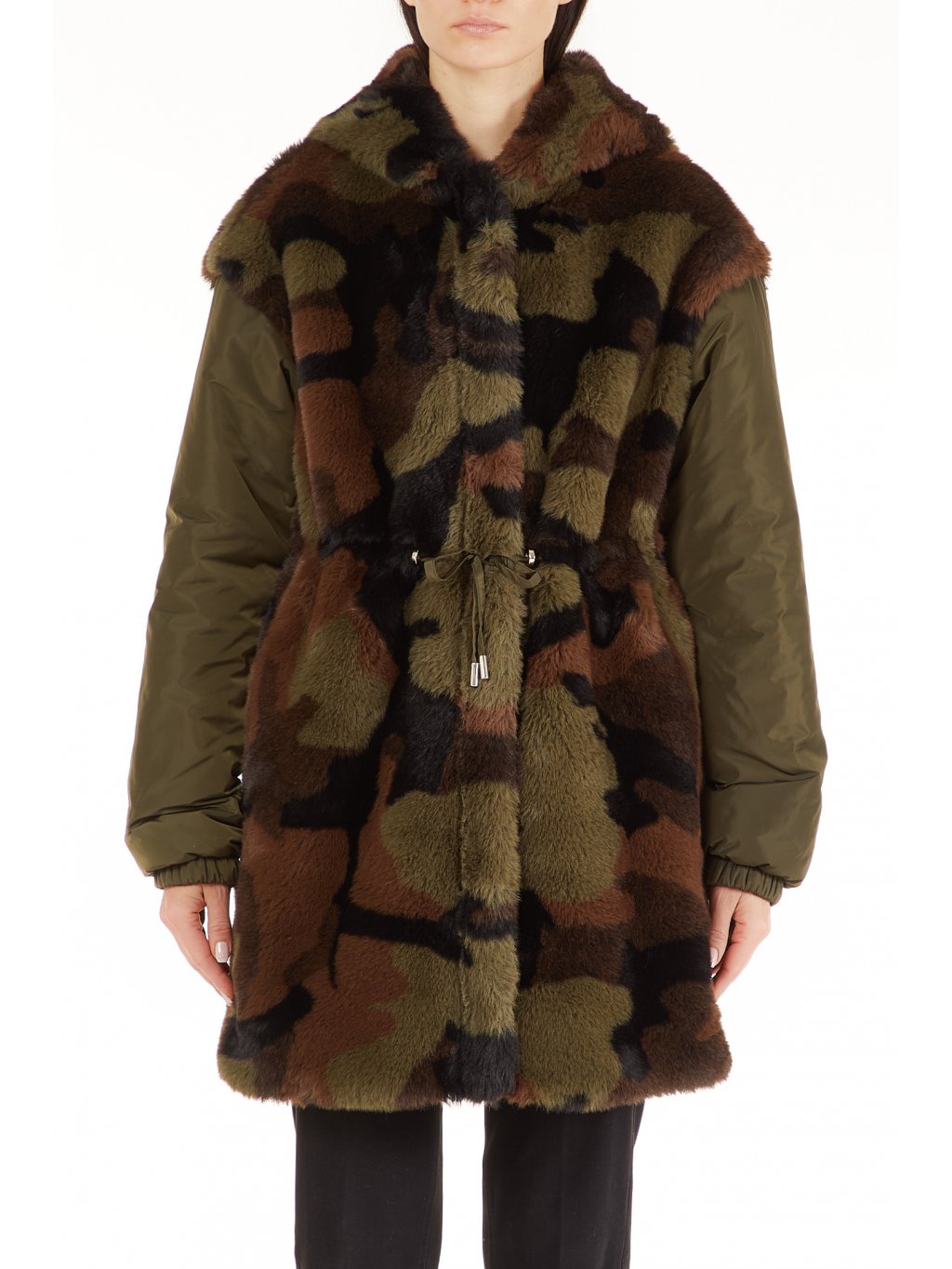 Obojstranná dámska bunda s camouflage vzorom