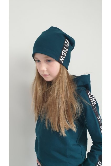 Jarní čepice STRIPE - Forrest Green (vel. 52)