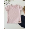 Tričko s krátkým rukávem - Pudrová (vel.122)