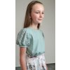MOLLY Tričko s balónovým rukávem - Eukalypt (vel. 134)