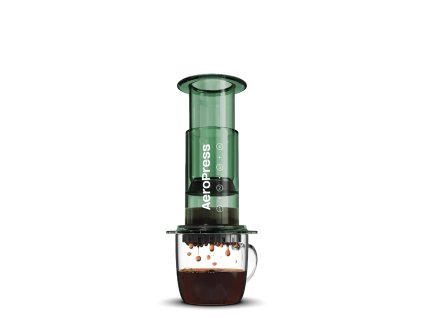 aeropress coffee maker clear green