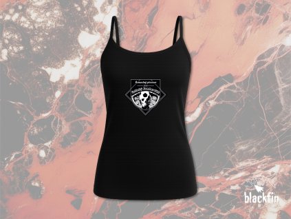 Dámské černé špagetová logo