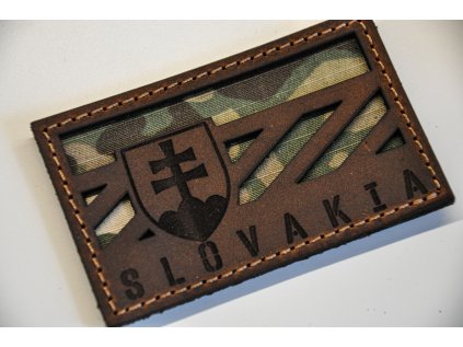 SLOVAKIA COMBAT FLAG BROWN MC PATCH