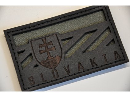 SLOVAKIA COMBAT FLAG RANGER GREEN BLACK PATCH