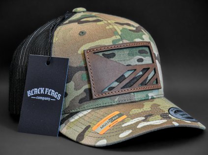 MULTICAM TRUCKER HNĚDÁ KOŽENÁ VLAJKA