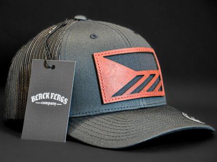 BLUE NAVY TRUCKER RED FLAG