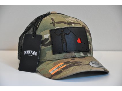 ČERNOVOUS MULTICAM TRUCKER ČERNÁ KŮŽE