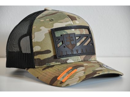 SLOVENSKO COMBAT FLAG MULTICAM TRUCKER BLACK LEATHER