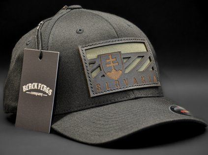 SLOVENSKO COMBAT FLAG BLACK FLEXFIT BLACK LEATHER S/M