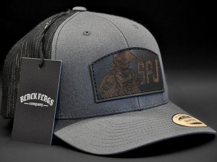 POLICIE SPJ GREY TRUCKER BLACK LEATHER
