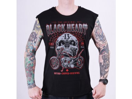 motorkářské triko bez rukávu black heart gangland