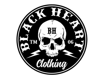 NÁLEPKA BLACK HEART LOGO BASTATRD SKULL2