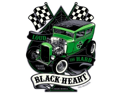 NÁLEPKA BLACK HEART GREEN ROD