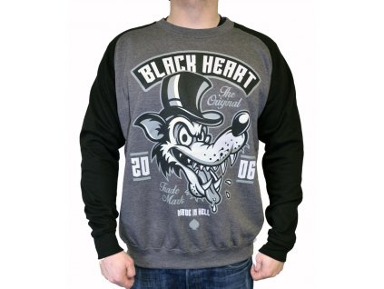 pánská mikina black heart wolf