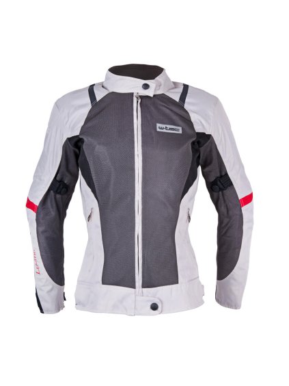Dámská letní moto bunda W-TEC Lucina (Barva šedá-krémově bílá, Velikost XS)