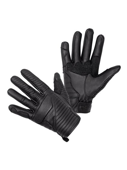 Kožené moto rukavice W-TEC Brillanta (Barva černá, Velikost S)