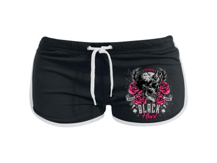 Dámské Kraťasy BLACK HEART DEVIL ROSE1